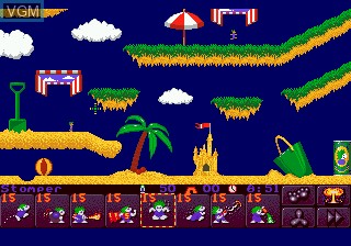 In-game screen of the game Lemmings 2 - The Tribes on Sega Megadrive