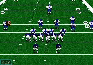 In-game screen of the game Madden NFL 96 on Sega Megadrive