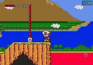 In-game screen of the game Magical Hat no Buttobi Turbo! Daibouken on Sega Megadrive