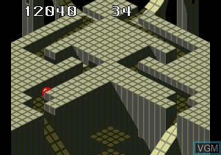 In-game screen of the game Marble Madness on Sega Megadrive