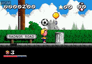 In-game screen of the game Marko's Magic Football on Sega Megadrive