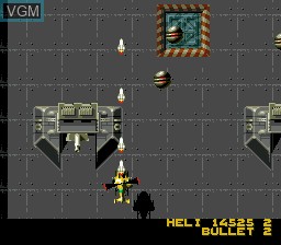 In-game screen of the game Mega SWIV on Sega Megadrive