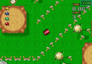 In-game screen of the game Micro Machines Military on Sega Megadrive