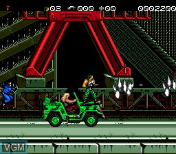 In-game screen of the game Midnight Resistance on Sega Megadrive