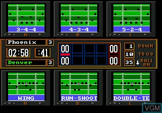 In-game screen of the game Mike Ditka Power Football on Sega Megadrive