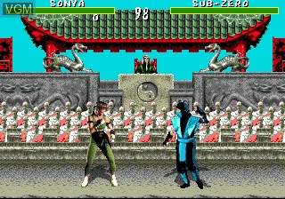In-game screen of the game Mortal Kombat on Sega Megadrive