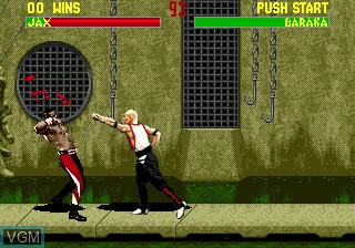 In-game screen of the game Mortal Kombat II on Sega Megadrive