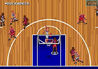 In-game screen of the game NBA Action '95 starring David Robinson on Sega Megadrive