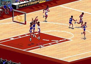 In-game screen of the game NBA Live 95 on Sega Megadrive
