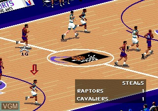 In-game screen of the game NBA Live 98 on Sega Megadrive