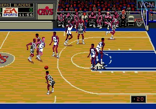 In-game screen of the game NBA Showdown '94 on Sega Megadrive
