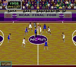 In-game screen of the game NCAA Final Four Basketball on Sega Megadrive
