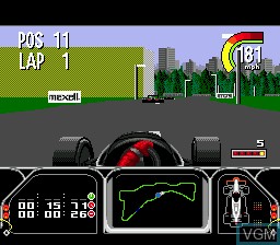 In-game screen of the game Newman Haas IndyCar Featuring Nigel Mansell on Sega Megadrive