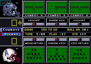 In-game screen of the game NFL 98 on Sega Megadrive