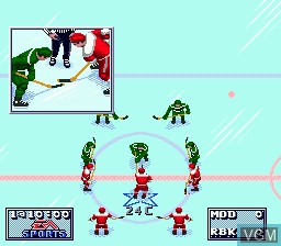 In-game screen of the game Elitserien 95 on Sega Megadrive