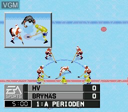 In-game screen of the game Elitserien 96 on Sega Megadrive