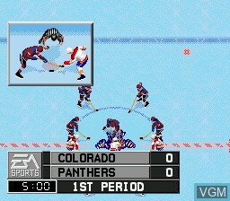 In-game screen of the game NHL 97 on Sega Megadrive