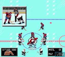 In-game screen of the game NHL '94 on Sega Megadrive