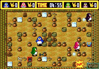 In-game screen of the game Pepenga Pengo on Sega Megadrive