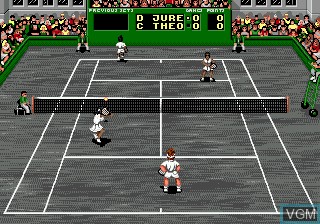In-game screen of the game Pete Sampras Tennis on Sega Megadrive