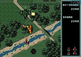 In-game screen of the game Raiden Trad on Sega Megadrive
