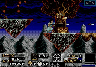 In-game screen of the game Risky Woods on Sega Megadrive