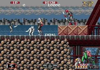 In-game screen of the game Shadow Dancer - The Secret of Shinobi on Sega Megadrive