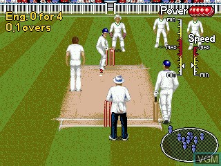 In-game screen of the game Shane Warne Cricket on Sega Megadrive