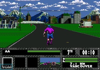 In-game screen of the game Skitchin' on Sega Megadrive
