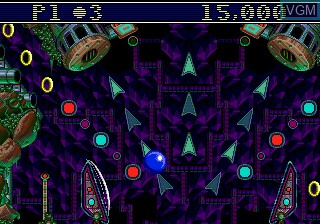 In-game screen of the game Sonic Spinball on Sega Megadrive