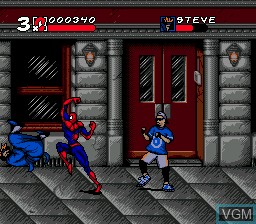 In-game screen of the game Spider-Man & Venom - Maximum Carnage on Sega Megadrive