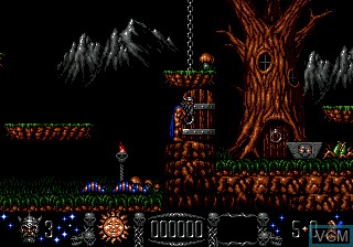 In-game screen of the game StormLord on Sega Megadrive