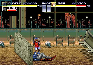 In-game screen of the game Streets of Rage 3 on Sega Megadrive