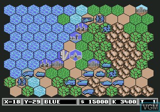 In-game screen of the game Super Daisenryaku on Sega Megadrive