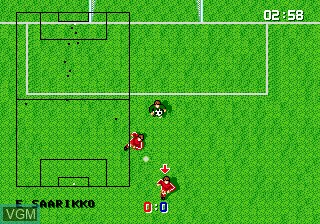 In-game screen of the game Super Kick Off on Sega Megadrive