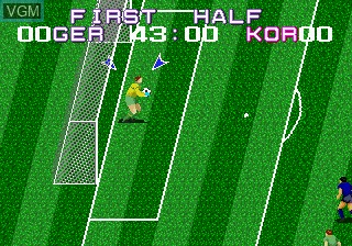 In-game screen of the game Tecmo World Cup on Sega Megadrive