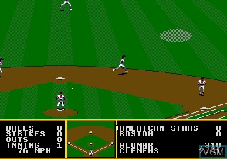 In-game screen of the game Tony La Russa Baseball on Sega Megadrive