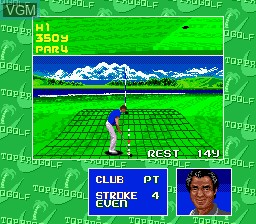 In-game screen of the game Top Pro Golf on Sega Megadrive