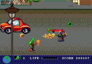 In-game screen of the game Toxic Crusaders on Sega Megadrive
