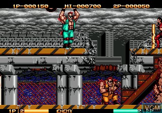 In-game screen of the game Two Crude Dudes on Sega Megadrive