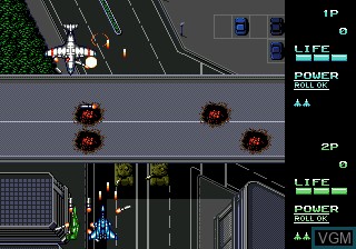 In-game screen of the game Vapor Trail on Sega Megadrive