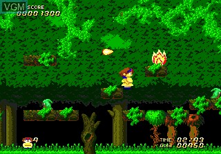 In-game screen of the game Wardner on Sega Megadrive