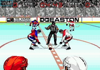 In-game screen of the game Wayne Gretzky and the NHLPA All-Stars on Sega Megadrive