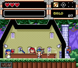 In-game screen of the game Wonder Boy in Monster World on Sega Megadrive