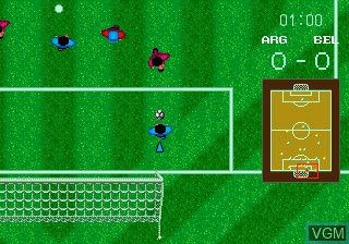 In-game screen of the game World Championship Soccer on Sega Megadrive