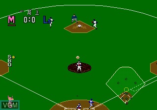In-game screen of the game World Pro Baseball 94 on Sega Megadrive