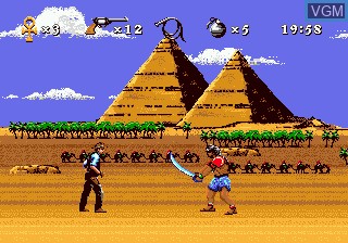 In-game screen of the game Instruments of Chaos starring Young Indiana Jones on Sega Megadrive
