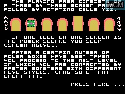 Menu screen of the game Obloids on Memotech MTX 512