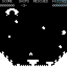 In-game screen of the game Moon Rescue on Tangerine Computer Systems Microtan 65