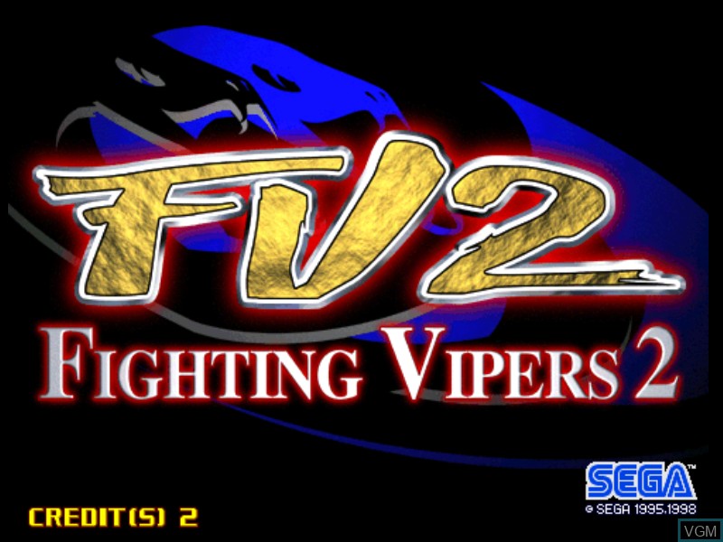 Title screen of the game Fighting Vipers 2 on Model 3